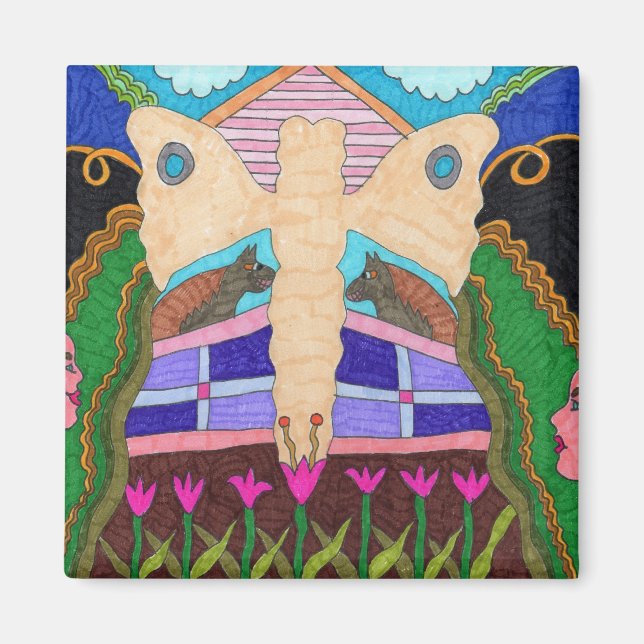 Imán Mariposa—En la granja (Frente)