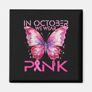 Imán Mariposa En Octubre Usamos Cáncer De Mama Rosa
