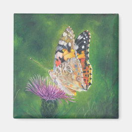 Imán Mariposa en Thistle Fridge Magnet