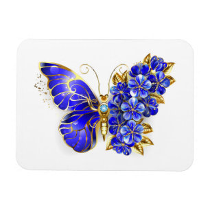 Imán Mariposa Flor Zafiro