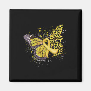 Imán Mariposa Goteante Cinta Amarilla Cáncer Infantil 