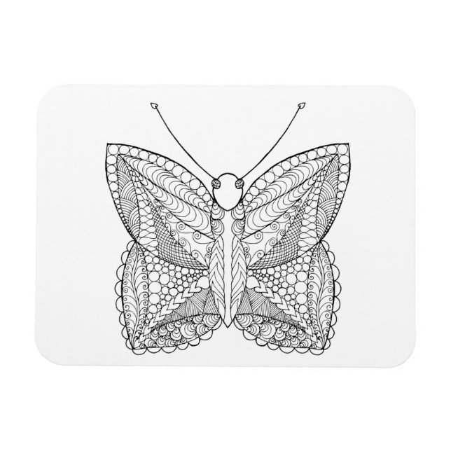 Imán Mariposa inspirada en el diseño tropical (Horizontal)