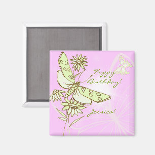 Imán Mariposa Limón Rosa Lima
