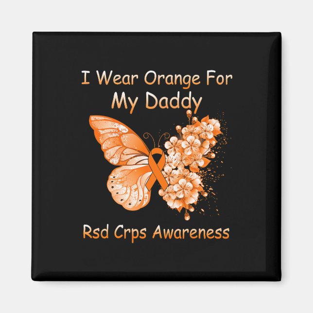 Imán Mariposa: Llevo Naranja Para Mi Papi RSD CRPS Awar (Frente)