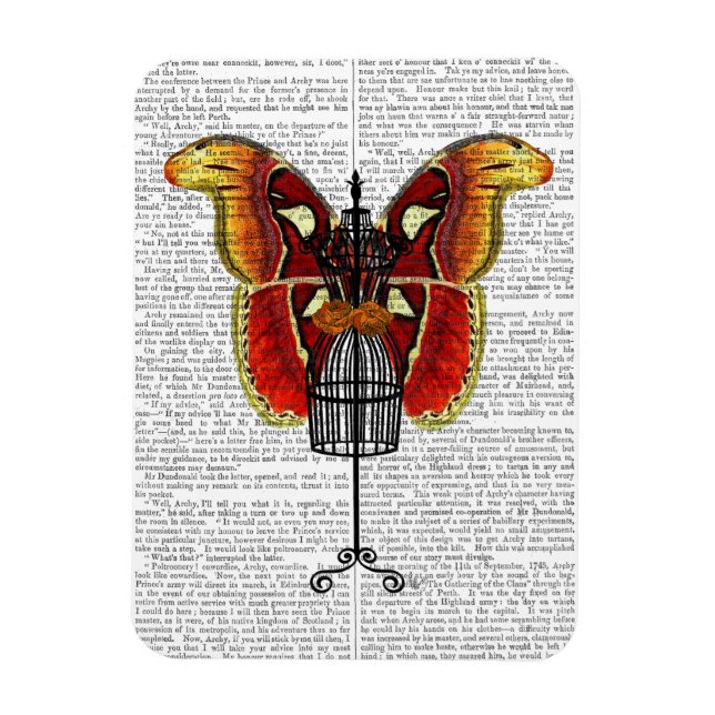 Imán Mariposa Mannequina Roja Y Amarilla (Vertical)
