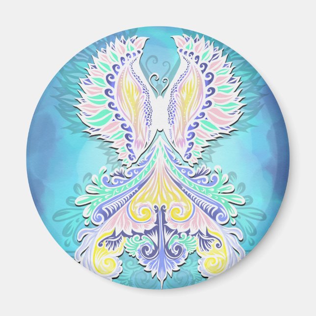 Imán Mariposa mística pastel | Ethereal Boho Fantasy (Frente)