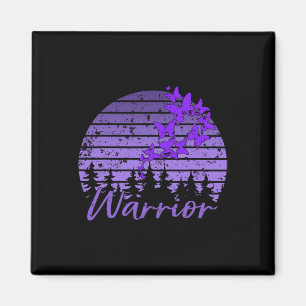 Imán Mariposa morada Retro Sunset Fibro Lupus Warrier
