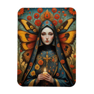 Imán Mariposa Nun Holding Vela