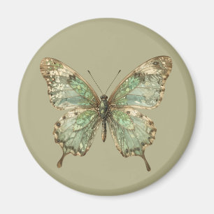 Imán Mariposa Ornata con Alas de Patrón de Hoja