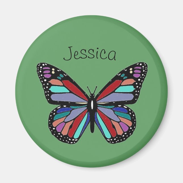 Imán Mariposa Personalizada de Color Ornamental (Frente)