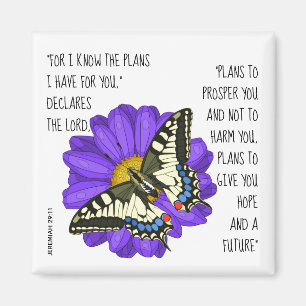 Imán Mariposa pintada, verso de Jeremías 29:11