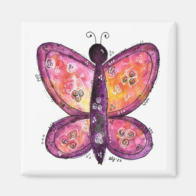 Imán Mariposa púrpura caprichosa (Frente)