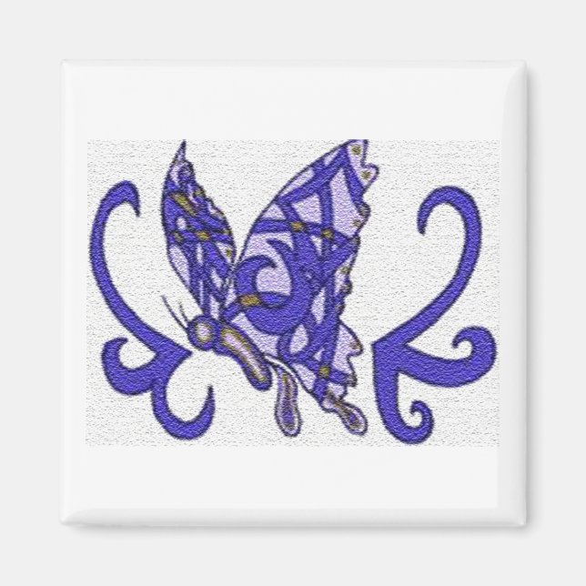 Imán Mariposa púrpura tribal (Frente)