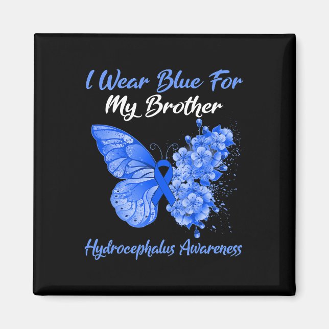 Imán Mariposa Que Uso Azul Para Mi Hermano Hydrocephalu (Frente)
