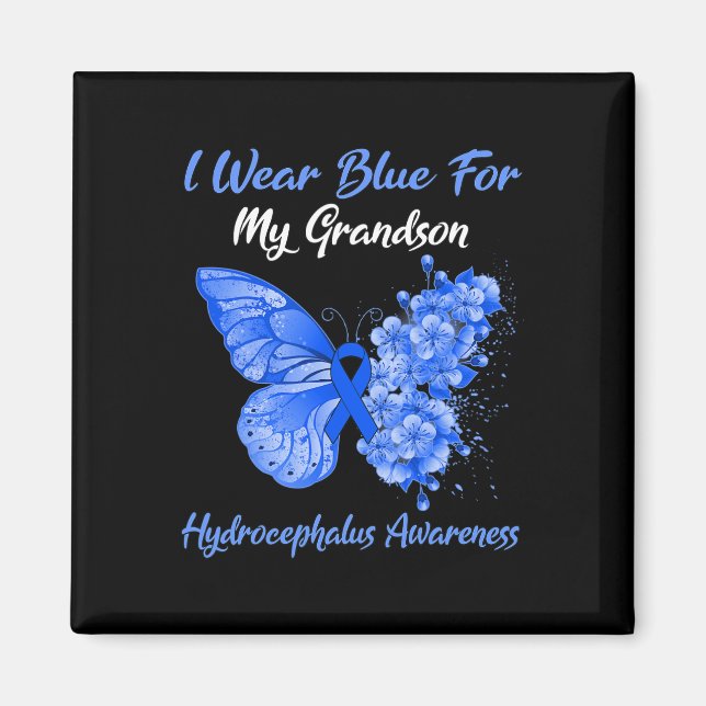 Imán Mariposa Que Uso Azul Para Mi Nieto Hydrocephalu (Frente)