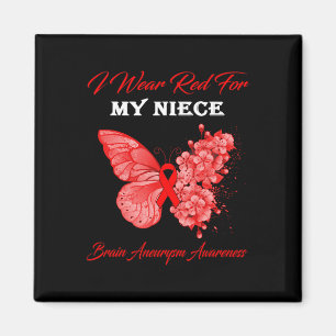 Imán Mariposa Que Uso Rojo Para Mi Niece Aneurysmo Cere