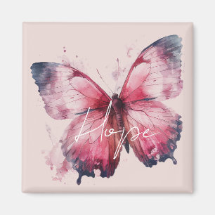 Imán Mariposa rosa de esperanza inspiradora