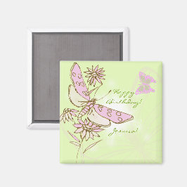 Imán Mariposa Rosa Limón Lima