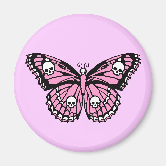 Imán Mariposa Rosa Mal (Frente)