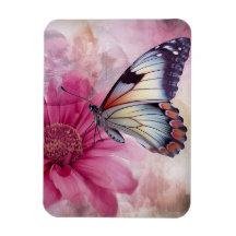 Mariposa soñada en lienzo floral