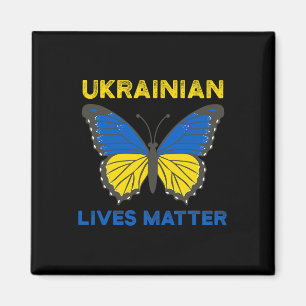 Imán Mariposa Ucraniana Apoya Bandera de Ucrania Libert