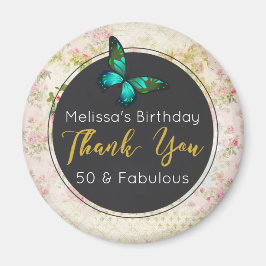 Imán Mariposa verde esmeralda en un collage de cosechas