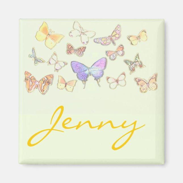 Imán Mariposa y nombre Magnet (Frente)