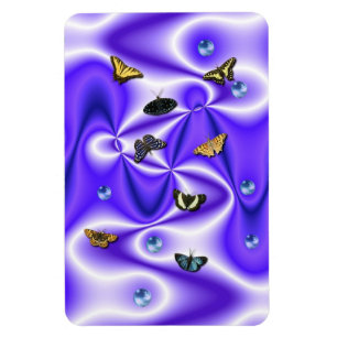 Imán Mariposa y Perlas en seda morada