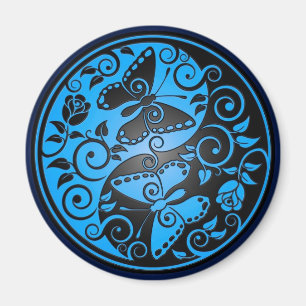 Imán Mariposas, azul y negro de Yin Yang