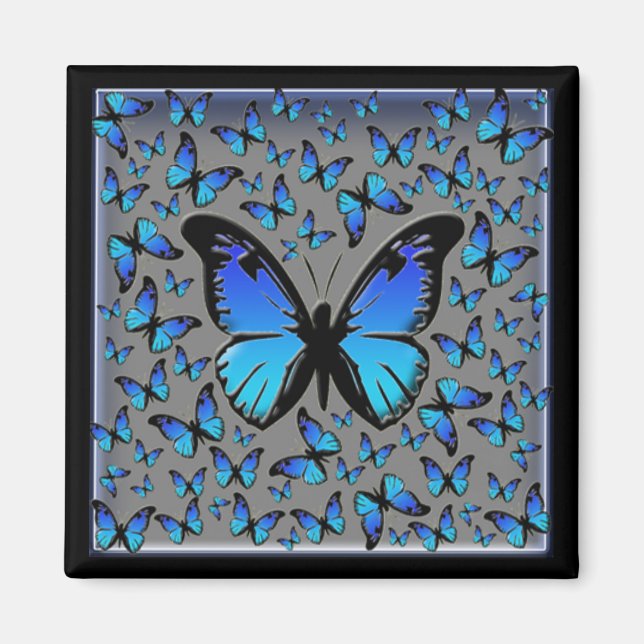 Imán mariposas azules (Frente)