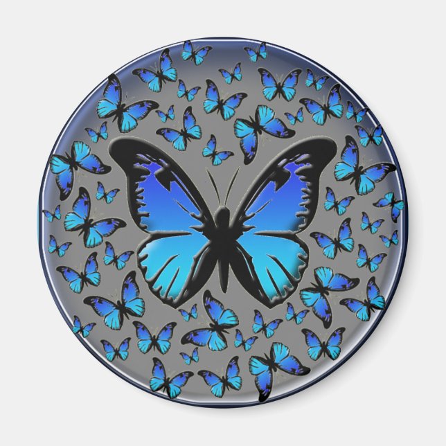Imán mariposas azules (Frente)