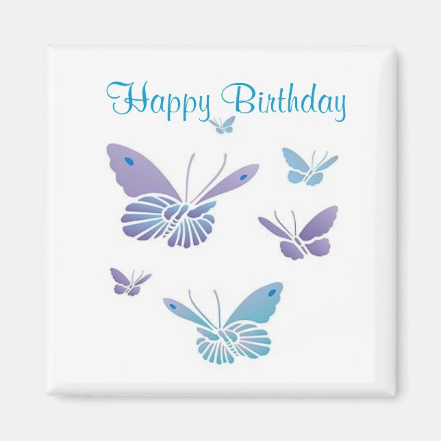 Imán Mariposas bailarinas, cumpleaños feliz (Frente)