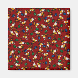 Imán Mariposas blancas naranjas, Esmeralda, zafiro en r