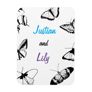 Imán Mariposas blancas y negras