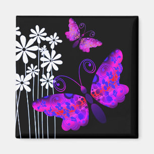 Imán "Mariposas bonitas" (púrpura) por Cheryl Daniels