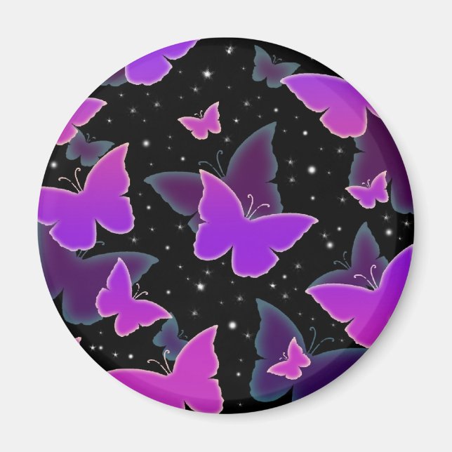 Imán Mariposas cósmicas en morado (Frente)