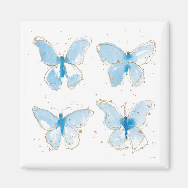 Imán Mariposas de color azul (Frente)