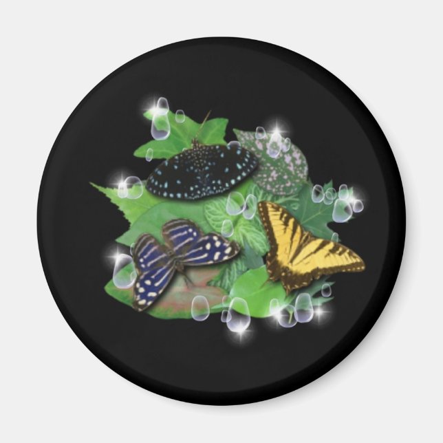 Imán Mariposas en hojas (Frente)