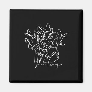 Imán Mariposas florales anti Trump Presidente demócrata