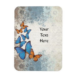 Imán Mariposas florales azules