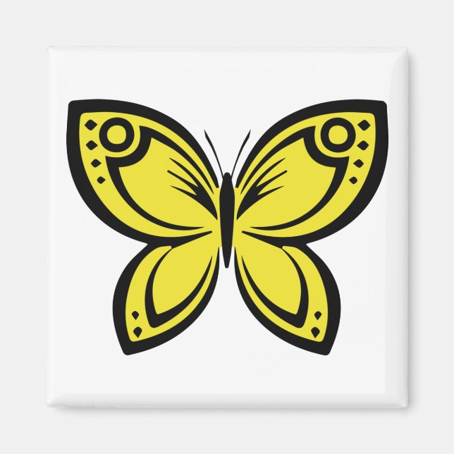 Imán Mariposas Jewel - Amarillo (Frente)