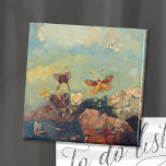 Imán Mariposas | Odilon Redon<br><div class="desc">Mariposas (1910) del artista francés Odilon Redon. La pintura original de arte fino es el aceite sobre lienzo que representa mariposas coloridas abstractas contra un fondo azul del cielo. Utilice las herramientas de diseño para agregar texto personalizado o personalizar la imagen.</div>