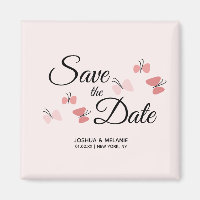 Mariposas Románticas Rosa Save the Dates