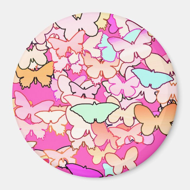 Imán Mariposas, rosadas múltiples y profundas (Frente)
