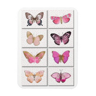 Imán mariposas rosas