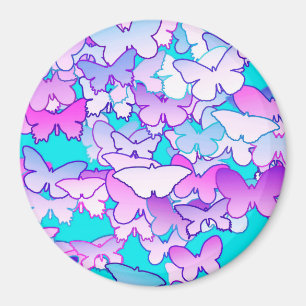 Imán Mariposas, violeta y turquesa