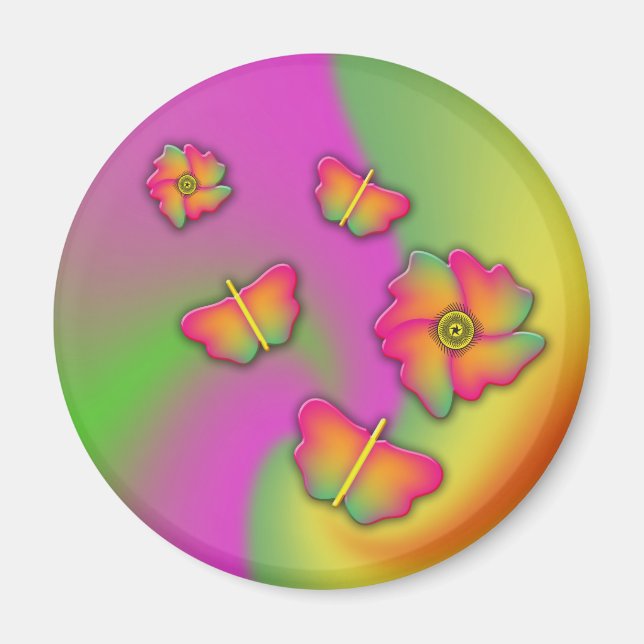 Imán Mariposas y flores (Frente)