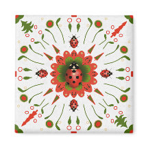 Mariquita de Navidad Rojo Blanco Verde