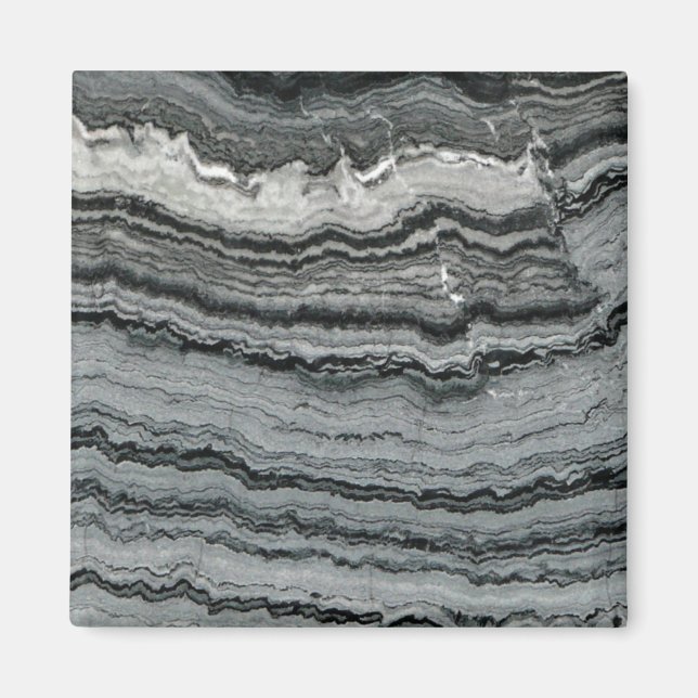 Imán Mármol de encaje blanco negro de piedra gemela nat (Frente)