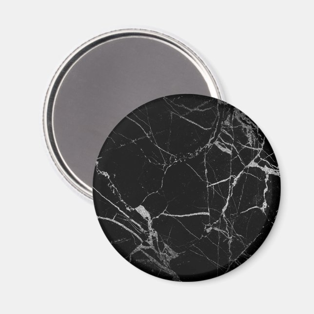 Imán Mármol venoso negro y plateado (Anverso/Reverso)